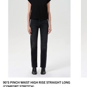 Agolde Black High Rise Straight Jeans